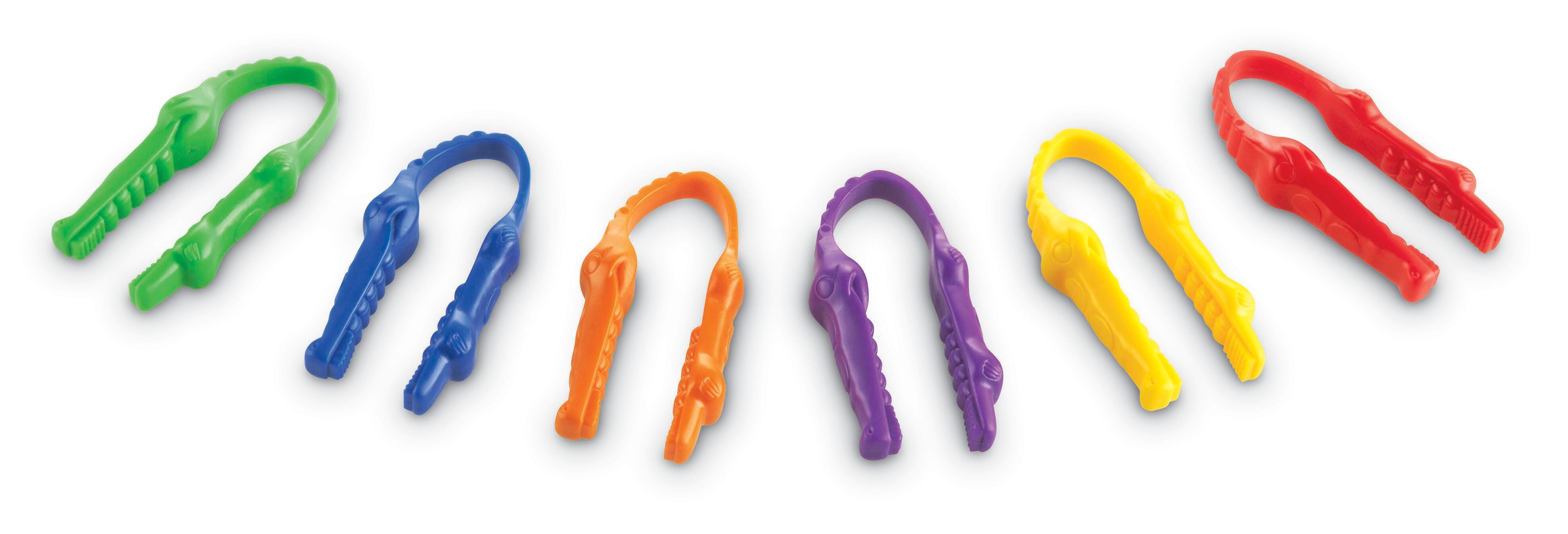 Learning Resources Gator Grabber Tweezers, Assorted Colors, Set of 12 1426093